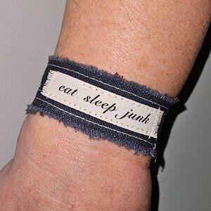 Comfy Eat Sleep Junk Cuff Bracelet Gypsy Hippie Jewelry Boho Personalized Gift